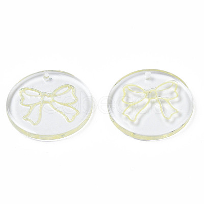 Transparent Resin Pendants RESI-N030-006B-1