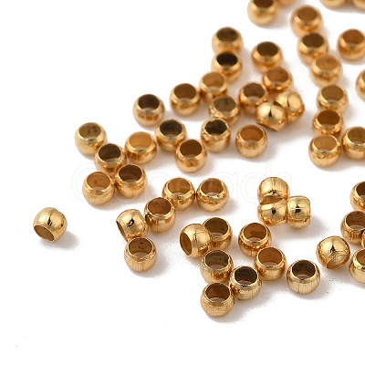 Rack Plating Brass Beads KK-G504-01G-1