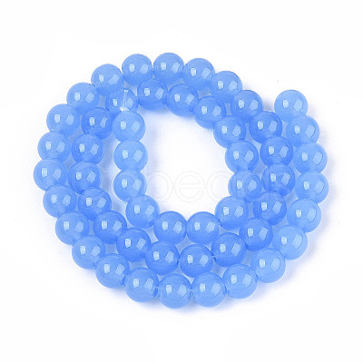 Imitation Jade Glass Beads Strands GLAA-N058-6mm-C01-1