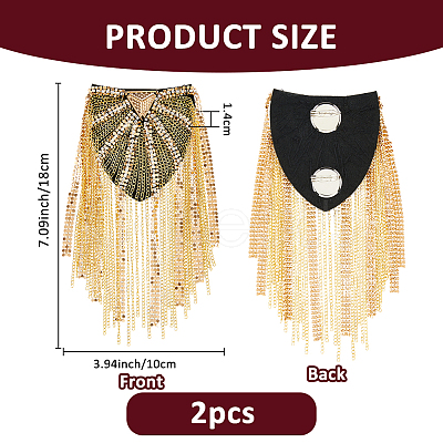 2Pcs Fashionable Tassel Epaulettes DIY-FH0008-89A-G-1