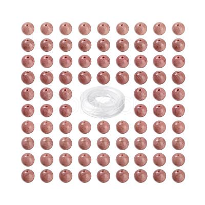 100Pcs 8mm Grade AAA Natural Rhodonite Round Beads DIY-LS0002-65-1