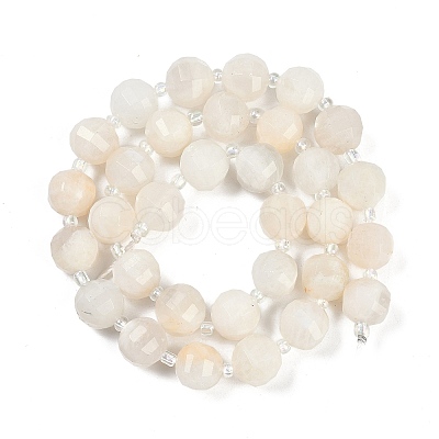 Natural White Moonstone Beads Strands G-G182-B09-05-1