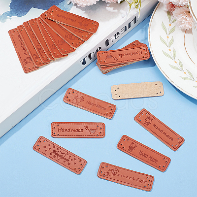 48Pcs 6 Styles PU Leather Labels DIY-WR0003-31-1