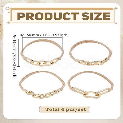 4Pcs Elastic Fiber Hair Ties for Women OHAR-LP0004-41-1