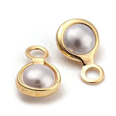 ABS Plastic Imitation Pearl Charms FIND-C039-02A-1