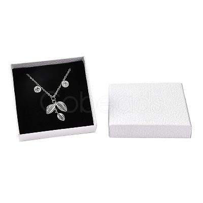 Square Cardboard Necklace Box X1-CBOX-Q038-02B-1