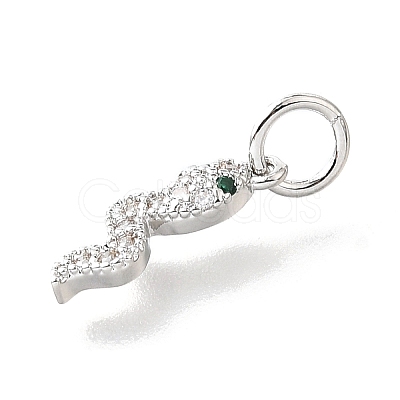Brass Micro Pave Cubic Zirconia Pendants KK-V007-007P-03-1-1