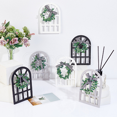 6Pcs 3 Colors Natural Wood Display Decorations HJEW-NB0001-16-1