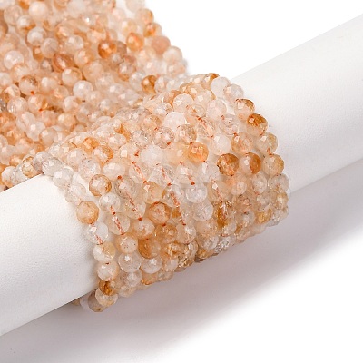 Natural Citrine(Heated) Beads Strands G-G155-B03-02-1