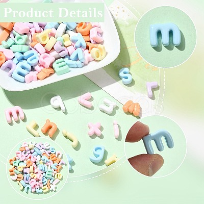 Letter Opaque Resin Cabochons CRES-CJZ0001-02-1