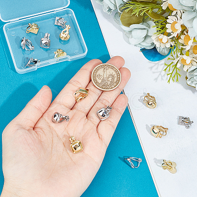 16Pcs 8 Style Alloy Clip-on Earring Findings FIND-UN0002-95-1