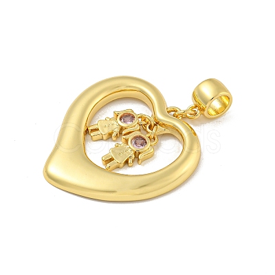 Brass Micro Pave Cubic Zirconia Pendants KK-N254-120A-G-1