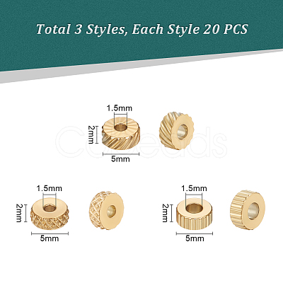 60Pcs 3 Styles 304 Stainless Steel Beads STAS-UN0044-59-1