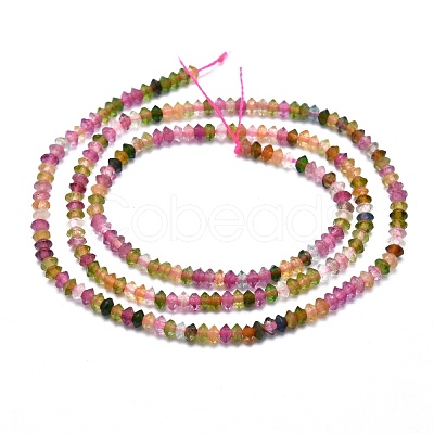 Natural Multicolor Tourmaline Beads Strands G-M353-A27-3mm-1
