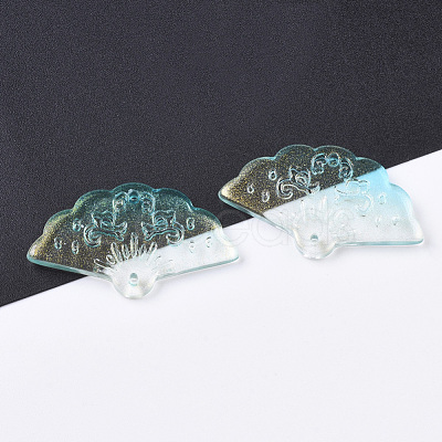 Transparent Spray Painted Glass Pendants GLAA-R212-01-A03-1