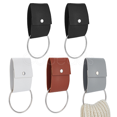5Pcs 4 Colors PU Leather Towel Hook AJEW-NB0008-76-1