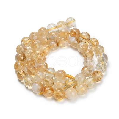 Heated Natural Citrine Beads Strands G-C293-A03-8mm-1