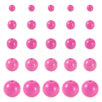 100Pcs 5 Styles Opaque Acrylic Beads MACR-TADJ0001-12C-1