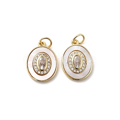 Brass Micro Pave Cubic Zirconia Pendants KK-K384-16G-1