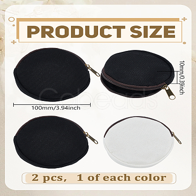 2pcs 2 Colors Cotton Change Purse with Zippers ABAG-LP0001-92A-1