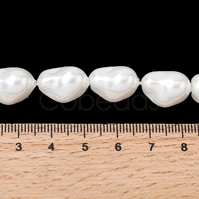 Electroplate Opaque Glass Imitation Pearl Beads Strands EGLA-H113-08A-1