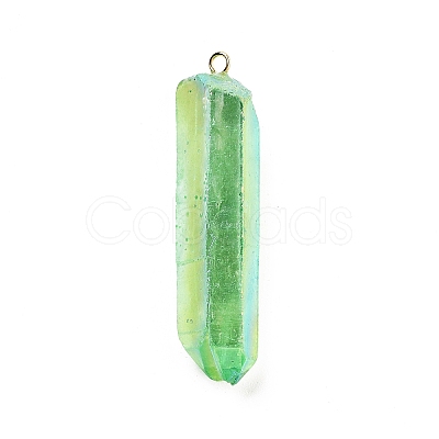 Electroplated Natural Quartz Pendants G-P315-B01-03G-1