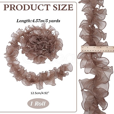5 Yards Pleated Organza Pleated Lace Ribbon OCOR-PH0004-67A-1