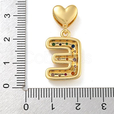 Brass Micro Pave Colorful Cubic Zirconia Pendants KK-P281-01G-E-1