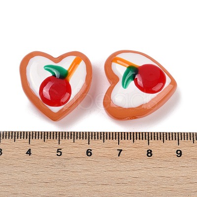 Handmade Heart Lampwork Beads Strands LAMP-P069-04B-04-1
