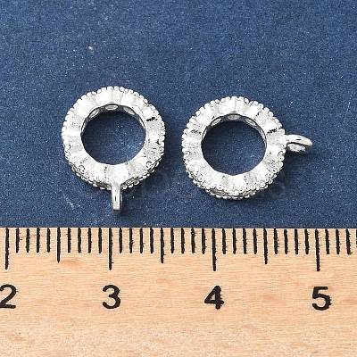 Brass Micro Pave Clear Cubic Zirconia Tube Bails KK-A254-02A-S-1