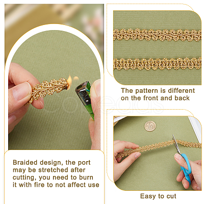 Polyester Centipede Lace Ribbon OCOR-WH0088-43B-03-1