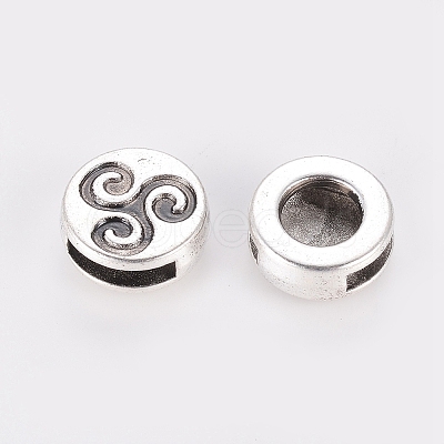 Tibetan Style Slide Charms TIBE-Q001-AS-LF-1