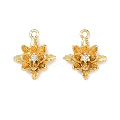 Brass Micro Pave Clear Cubic Zirconia Charms KK-G544-07G-03-1