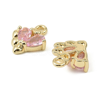 Brass Micro Pave Cubic Zirconia Pendants KK-C107-14A-G-1