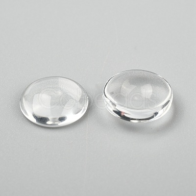 Transparent Glass Cabochons X-GGLA-R026-12mm-1