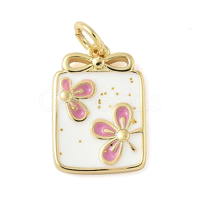 Brass Enamel Pendants KK-C110-17B-01G-1