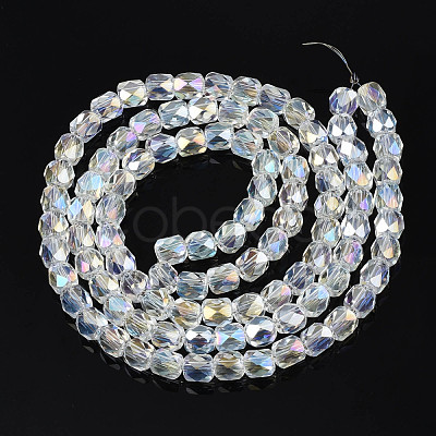 Electroplate Transparent Glass Beads Strands EGLA-N002-13-B06-1