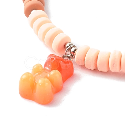 Polymer Clay Beaded Necklaces NJEW-JN03585-02-1