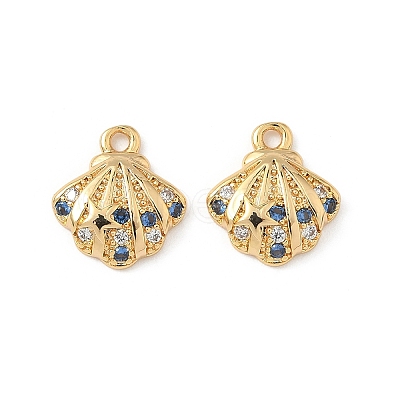 Brass Micro Pave Cubic Zirconia Charms X-KK-C099-01D-G-1