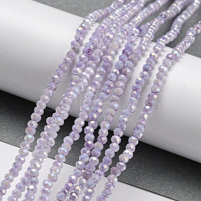 Opaque Baking Paint Glass Beads Strands DGLA-F002-03E-1