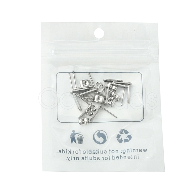 10Pcs 201 Stainless Steel Stud Earring Findings with Hole EJEW-FS0001-14D-1