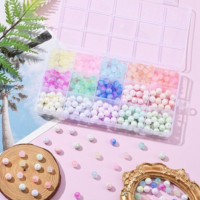 Transparent & Two Tone Opaque Acrylic Beads SACR-FS0001-24-1