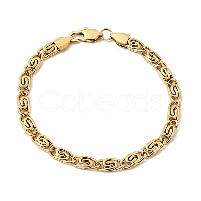 304 Stainless Steel Swirl Link Bracelets for Women BJEW-K240-11G-1
