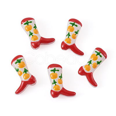 5Pcs Boot Baking Paint Glass Enamel  Beads LAMP-TADJ0001-08A-1
