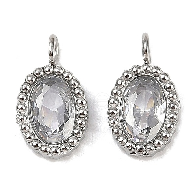 304 Stainless Steel Micro Pave Cubic Zirconia Charms STAS-K302-01E-P-1