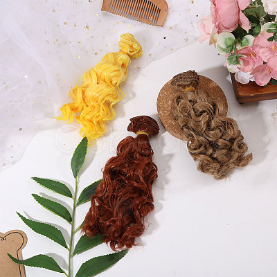 3Pcs 3 Colors PP Doll Wig Long Curly Hair DIY-GL0006-22-1