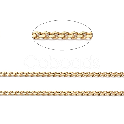 Ion Plating(IP) 304 Stainless Steel Faceted Curb Chains CHS-G027-07G-1
