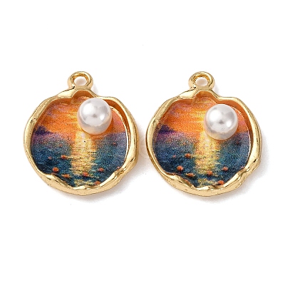 Printed Alloy Pendants ENAM-B028-25KCG-1