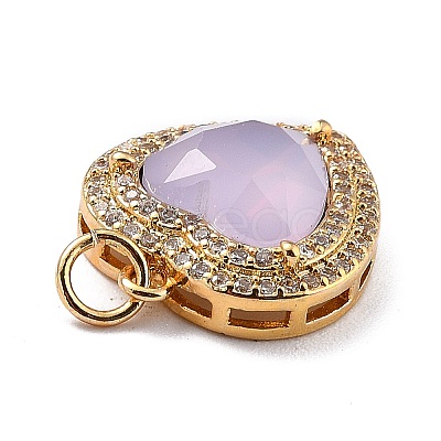 Eco-Friendly Brass Micro Pave Cubic Zirconia Pendants ZIRC-H122-03G-01-1