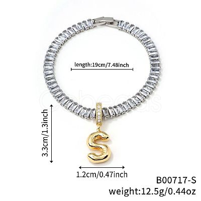 Fashionable Brass Charm Bracelets LI7211-19-1